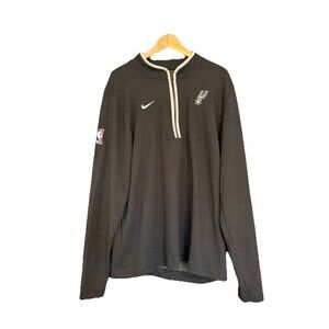 Nike San Antonio Spurs NBA Dri-Fit Half Zip Pullover Long Sleeve Black Men’s XL